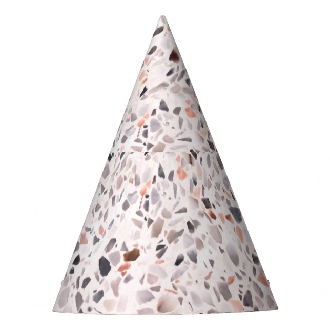 Gorro De Fiesta Textura del terrazo antiguo, patrón de martillo. (Anverso)