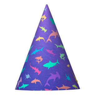 Gorro De Fiesta Tiburón colorido bajo el Fiesta de la escuela de m