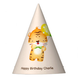 Gorro De Fiesta Tigre bebé con globo, cumpleaños