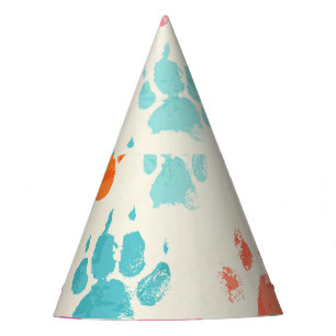Gorro De Fiesta Tinta colorida, patas de perro sucias