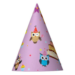 Gorro De Fiesta torta de fiesta de cumpleaños búho lindo