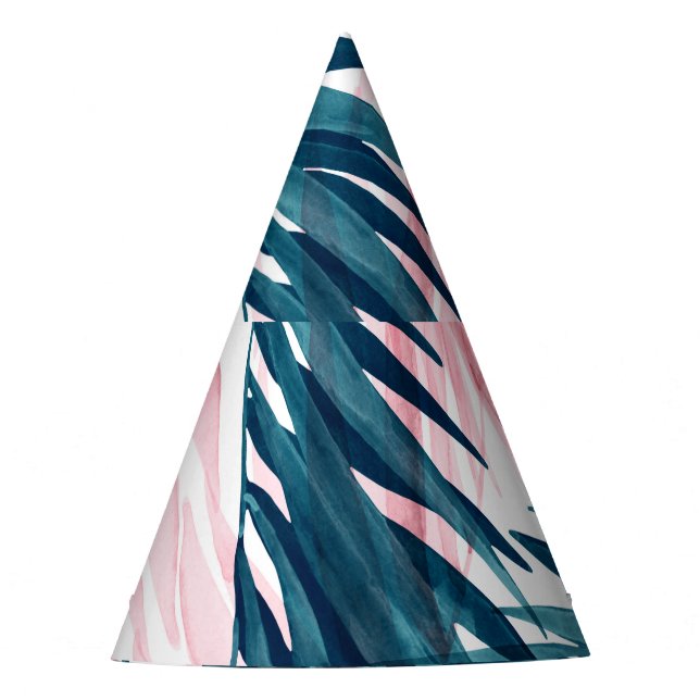 Gorro De Fiesta Transparent Tropical: Abstracta acuarela floral. (Anverso)