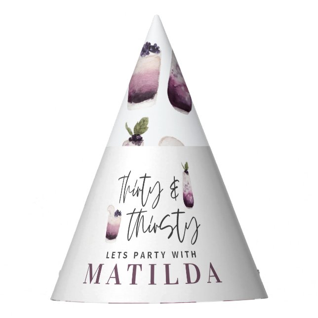 Gorro De Fiesta Treinta y sedienta fiesta de 30 años (Anverso)