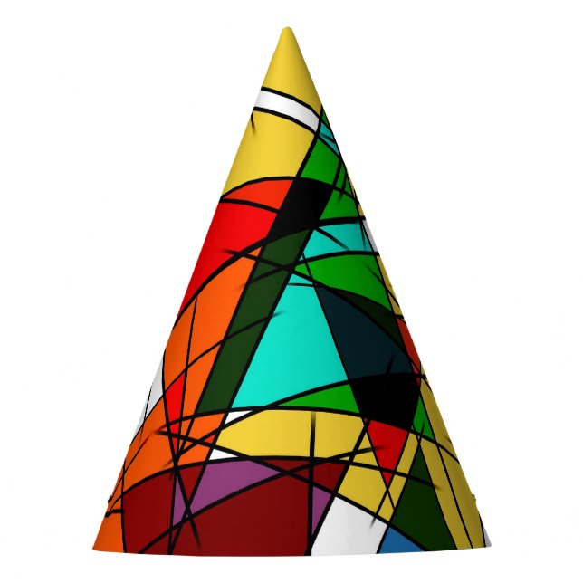Gorro De Fiesta Triángulo moderno geométrico colorido (Anverso)