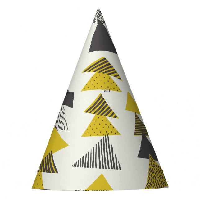 Gorro De Fiesta Triángulos Retro: Patrón Variado Sin Marea. (Anverso)