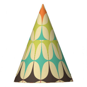 Gorro De Fiesta Triángulos retro: retroceso del patrón geométrico
