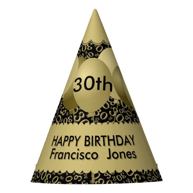 Gorro De Fiesta trigésimo Conchas de peregrino del oro/del negro (Anverso)