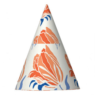 Gorro De Fiesta Tulipán barroco: Linocut de venado botánico