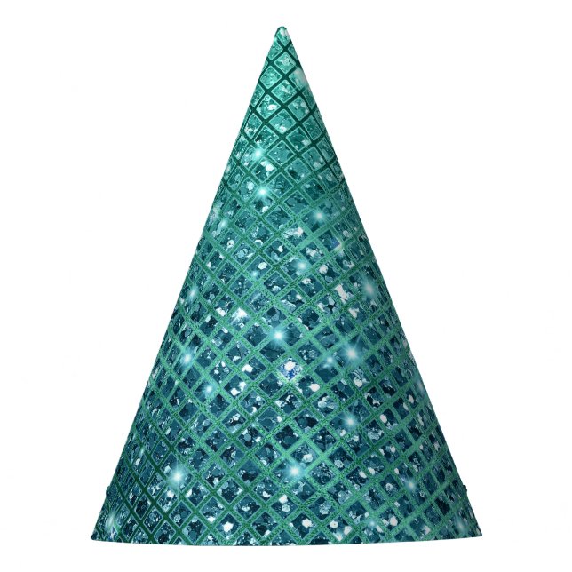 Gorro De Fiesta Turquoise Aqua Green Sparkle (Anverso)