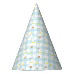 Gorro De Fiesta Un ganso tonto Gingham cumpleaños 1