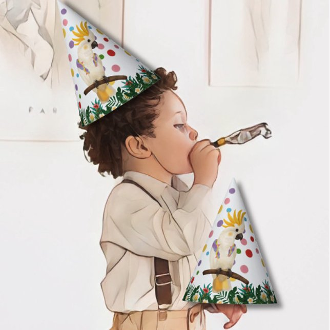 Gorro De Fiesta Un loro tropical salvaje y un confetti cumpleaños (Subido por el creador)