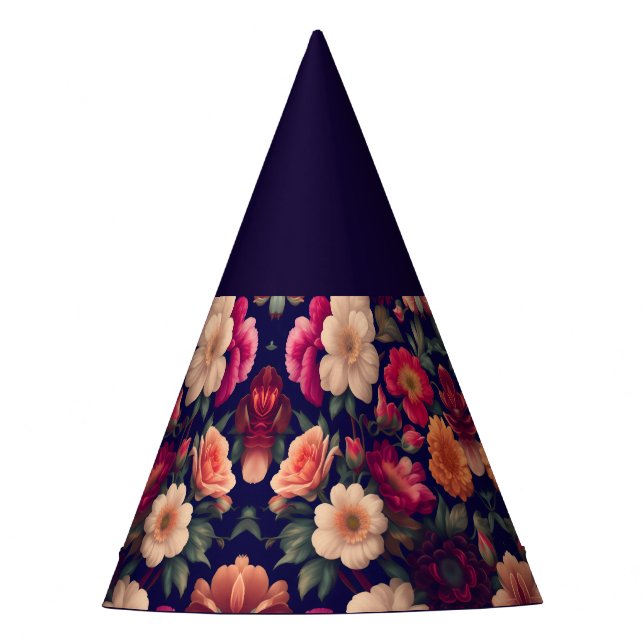 Gorro De Fiesta Un papel pintado con un patrón floral  (Anverso)