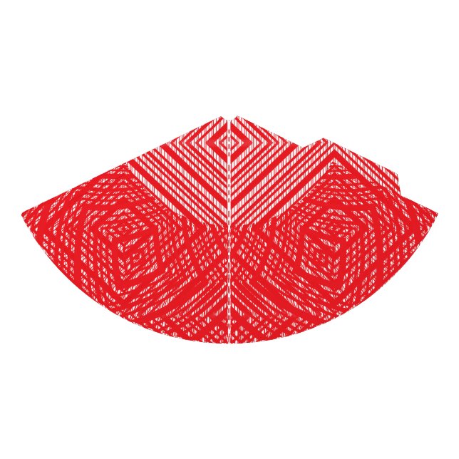 Gorro De Fiesta Un patrón simétrico con rojo, naranja y p (Anverso)