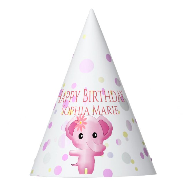 Gorro De Fiesta Un pequeño elefante rosa (Anverso)