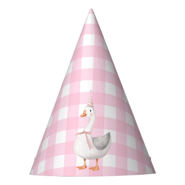 GORRO DE FIESTA UN SILLY GOOSE PINK GINGHAM PRIMER CUMPLEAÑOS (Anverso)