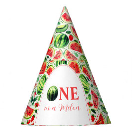 Gorro De Fiesta Uno En Un Melón De Melón Cumpleaños
