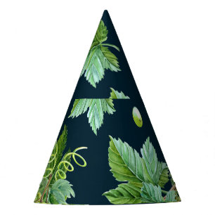 Gorro De Fiesta Uva verde: Patrón oscuro de acuarela