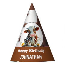 Vaca Feliz cumpleaños Brown y White