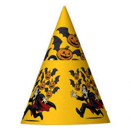 Gorro De Fiesta Vampiro vintage de Halloween y murciélagos calabaz