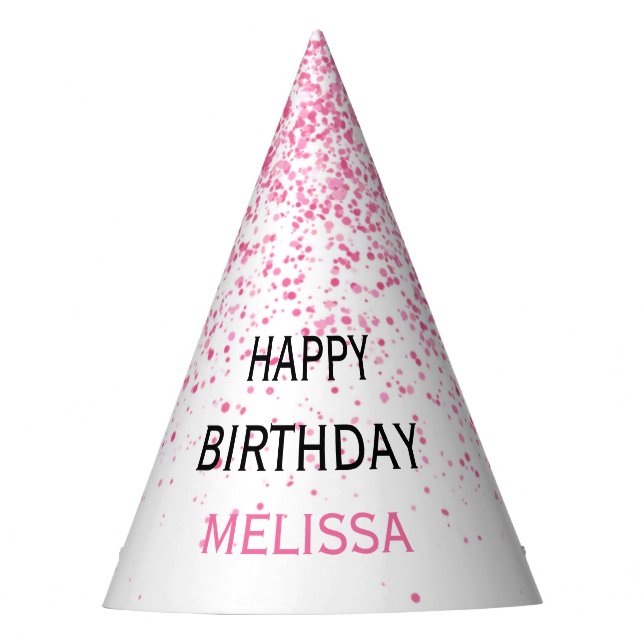 Gorro De Fiesta Veintiún resplandecientes Purpurina rosado calient (Anverso)