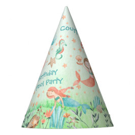 Gorro De Fiesta Ven A Mi Piscina De Cumpleaños De La Sirena