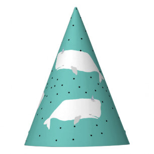Gorro De Fiesta Verde azulada luz de ballena blanca