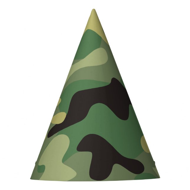 Gorro De Fiesta Verde Camuflaje | Cumpleaños del Ejército (Anverso)