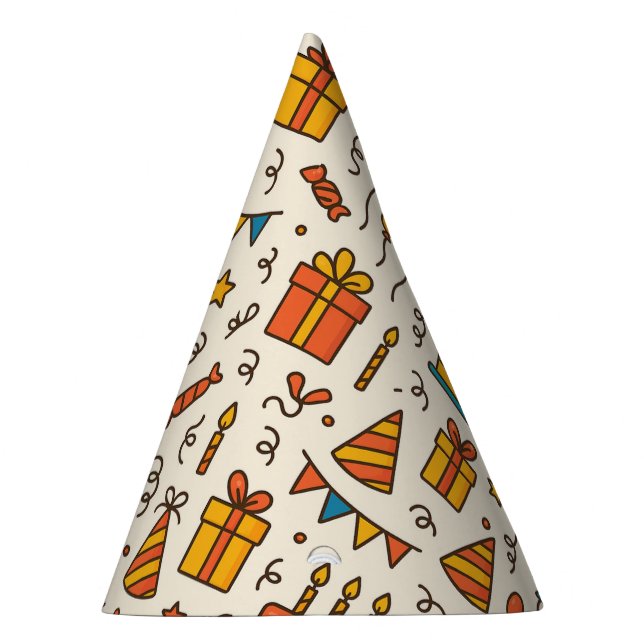 Gorro De Fiesta Vibrant Birthday Party Seamless Pattern (Derecha)
