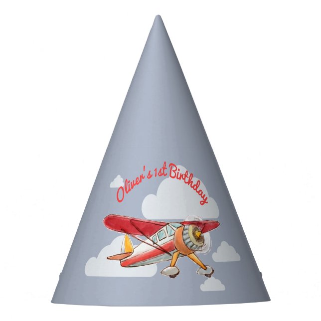 Gorro De Fiesta Vintage Airplane Birday (Anverso)