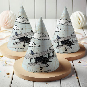 Gorro De Fiesta Vintage Airplane Travel Kids Birday Fiesta