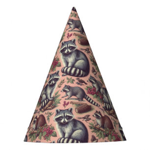 Gorro De Fiesta Vintage Cute Racoon