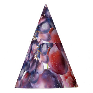 Gorro De Fiesta Vintage Grapes Watercolor Autumn Card