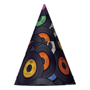 Gorro De Fiesta Vintage Vinyl Records Fondo de música