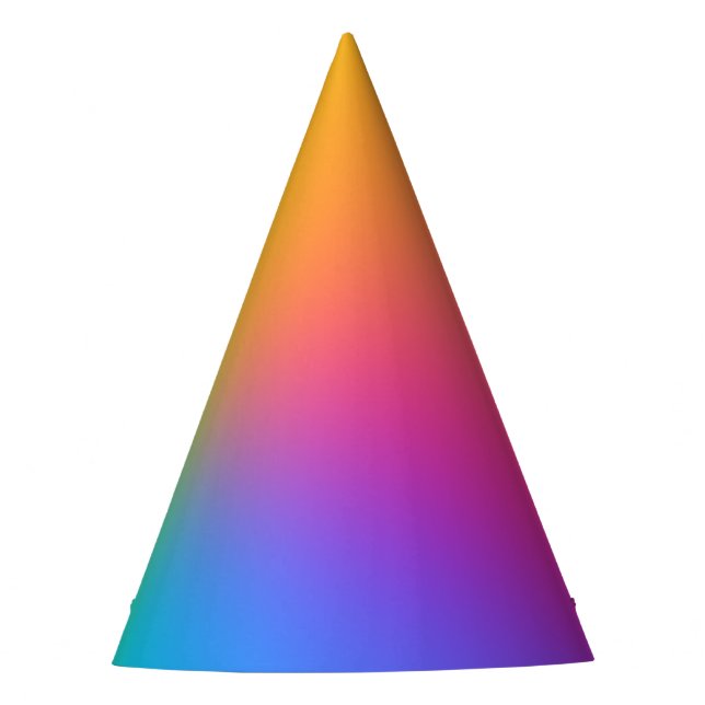 Gorro De Fiesta Vivo Rainbow Ombre Cumpleaños (Anverso)