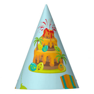 Gorro De Fiesta Volcán Dinosaurio Pastel de cumpleaños Dino Huev