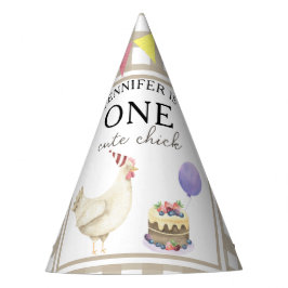 Gorro De Fiesta Watercolor Chick 1er cumpleaños