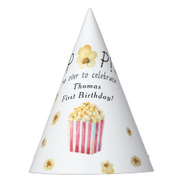 Gorro De Fiesta Watercolor Popcorn Kids Birthday Fiesta