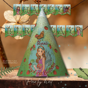 Gorro De Fiesta Whimsical Fairy and Strawberry Birthday Party Gorr