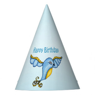 Gorro De Fiesta Whimsical Flying Ornate Bluebird