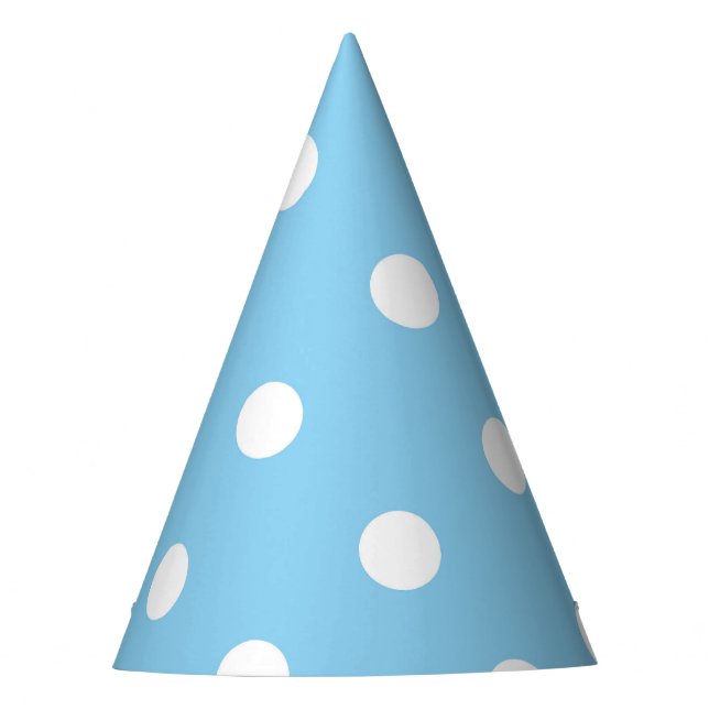 Gorro De Fiesta White Polka on Blue Party Hat (Anverso)