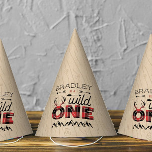 Gorro De Fiesta Wild One Boys Rustic Plaid Lumberjack Primer cumpl