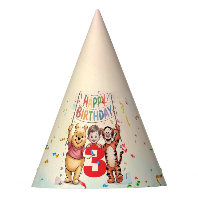 Gorro De Fiesta Winnie the Pooh | Happy Birthday (Anverso)