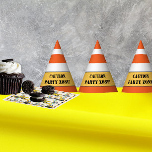 Gorro De Fiesta "Zona Fiesta de precaución" Construcción Temática