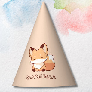 Gorro De Fiesta Zorro Sonriente Pequeño y Lindo con Nombre Persona