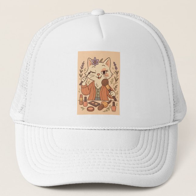 Gorro de gato de maquillaje divertido - Gorra de d (Anverso)