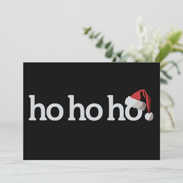 Gorro de Santa Navidad Ho Ho Ho Navidad (Anverso de pie)