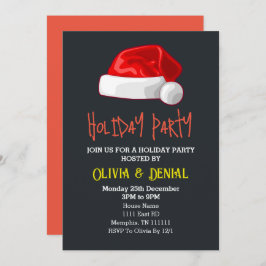 Gorro de Santa Rojo Navidad Fiesta Negro