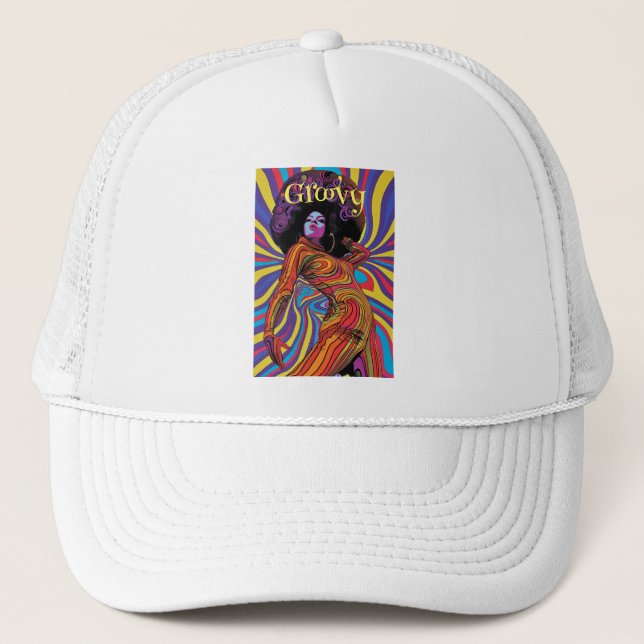 Gorro Groovy Retro Trucker (Anverso)