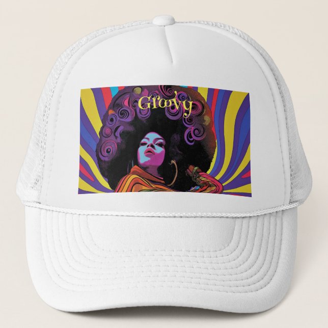 Gorro Groovy Retro Trucker (Anverso)