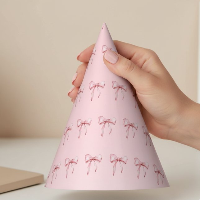 Gorros de cumpleaños con patrón de lazo rosa (Subido por el creador)